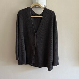 Jenni Kayne Dark Charcoal Cashmere Cardigan Sweater